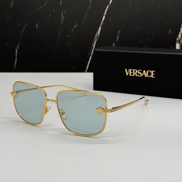 NEW VERSACE VE2282 1002/9C WOMEN SUNGLASSES GOLD/BLUE VE2282 10029C EYEWEAR main image 8